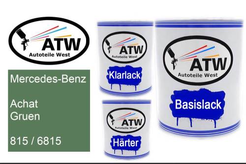 Mercedes-Benz, Achat Gruen, 815 / 6815: 1L Lackdose + 1L Klarlack + 500ml Härter - Set, von ATW Autoteile West.